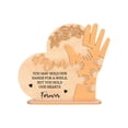 thumbnail image 2 of Mother's Day Gesture Wooden Family Gesture Home Decor Ornament Wooden Crafts, 2 of 6