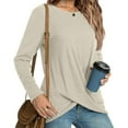 thumbnail image 4 of Patlollav Womens Fall Winter T-Shirts Long Sleeve Tunic Tops Front Crewneck Blouse, 4 of 6