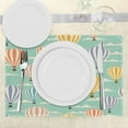 thumbnail image 3 of Ambesonne Colorful Place Mats Set of 4, Retro Travel Balloons, Standard Size, Blue Orange Purple, 3 of 6