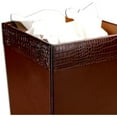 thumbnail image 2 of Brown Crocodile Embossed Leather Waste Basket, 2 of 3