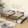 thumbnail image 4 of Jopath Twin Over Twin Wood Bunk Bed with Trundle, Convertible Into Twin Size Beds, Twin Size Bunk Bed with Ladder and Safety Guardrails for Boys Girls Espresso, 4 of 8