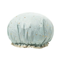 Ckraxd Double Layer Lace Shower Cap, Reusable Plastic Bathing Cap, Waterproof Hair Cover for SPA, Cooking, Makeup, Household Cleaning, Oil-Proof, Elastic Design