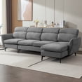thumbnail image 6 of Modern 110" Modular Sectional Couches for Living Room, L-Shaped Sectional Sofa, 4 Seat Oversized Sofa with Chaise, Dark Gray, 6 of 8
