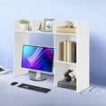 thumbnail image 3 of Modern Desktop Storage Organizer Home Office Desktop Bookshelf Holder Computer Rack Desk Organizer for Space Saving (white), 3 of 14