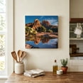 thumbnail image 6 of Desert Canyon Lake Canvas Wall Art for Living Room Bedroom Bathroom, Nature Rustic Southwestern Canvas Art Wall Decor, Artwork for Walls Home Office Decor, 16"x16", 6 of 9