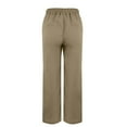 thumbnail image 6 of RPVATI Womens Linen Pants 2025 Summer Wide Leg Drawstring Beach Pants Trendy Lightweight Elastic Waist Trousers with Pockets Khaki S, 6 of 6