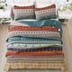 thumbnail image 4 of Set de edredón WONGS BEDDING Boho Queen de microfibra verde/marrón, 4 of 9