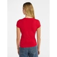 thumbnail image 4 of No Boundaries Crew Neck Tee with Short Sleeves, 1 or 3-Pack, Women’s, 4 of 8