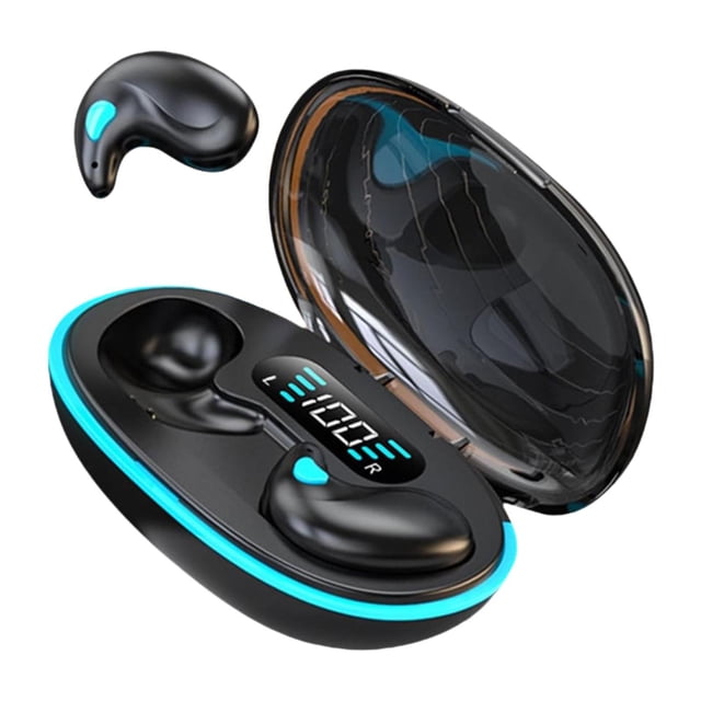 Auriculares Inalámbricos Perfke Intrauditivos Control por Botón Portátil con Estuche de Carga Negro