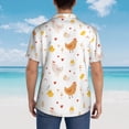 thumbnail image 6 of Balery Funny Chicken Print Men's Hawaiian Shirts Short Sleeve Beach Shirt Relaxed Fit Vacation Button Down Shirts-, 6 of 9