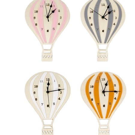 unbranded Hot Air Balloon Design Wall Clock Art Decor Kids Alarm Large Outdoor Yellow