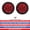 2x Red, variant on All Star Truck Parts 4" Red 10 LED Round Stop Turn Tail Truck Light with Grommet & Pigtail - Qty 2