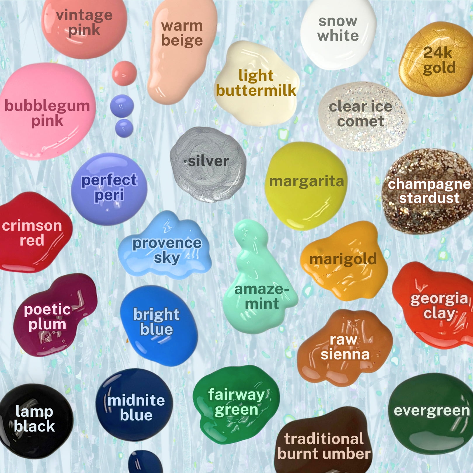 DecoArt Ultimate Holiday Paint Set, 24 Piece – Acrylic, Metallic & Glitter Finishes, 2 oz Each