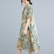 thumbnail image 4 of Vestido suelto de mujer Vestido bohemio con estampado floral con bolsillos Manga corta Cuello r MABOTO Vestido, 4 of 7