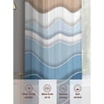 thumbnail image 3 of Navy Blue Ombre Stripe Sheer Curtains for Living Room Bedroom Abstract Summer Beach Coastal Sheer Curtains 108 Inch Long 2 Panels Set Light Filtering Curtain Window Treatments Drapes for Dining Room, 3 of 6
