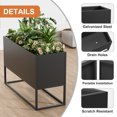 thumbnail image 2 of Tall and Long Metal Planter Box 47” x 18” x 36”, Heavy Duty Steel Planter with Drainage Holes, Black Steel Planter Heavy Duty for Porch, Garden, Patio, Yard (Black), 2 of 8