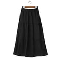 thumbnail image 6 of Womens Eyelet Maxi Skirt Swing Ruffle Tiered A-Line Dress Summer Beach Vacation Boho Long Flowy Skirts with Pocket, 6 of 6