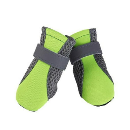 Masteelf Summer Breathable Mesh Small Dog Shoes Nonslip Sole Dog Boots Size (Green)