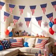 thumbnail image 4 of US Flag Banners Independence Day Decorations, Patriotic Stars and Stripes Polyester Bunting String, Red White Blue Yard Patio Party Porch Hanging Sign, Reusable Holiday Garden Festive Ornament, 4 of 6