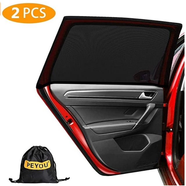 2 Pack Car Side Window Sun Shade, Universal Breathable Mesh Car Rear / Front Window Curtain Backseat Fits Most Cars / SUVs
