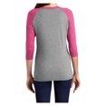 thumbnail image 2 of Yellow Rooster Women's Perfect Tri 3/4-Sleeve Female Raglan T-Shirt Fuchsia Frost/ Grey Frost XS, 2 of 6