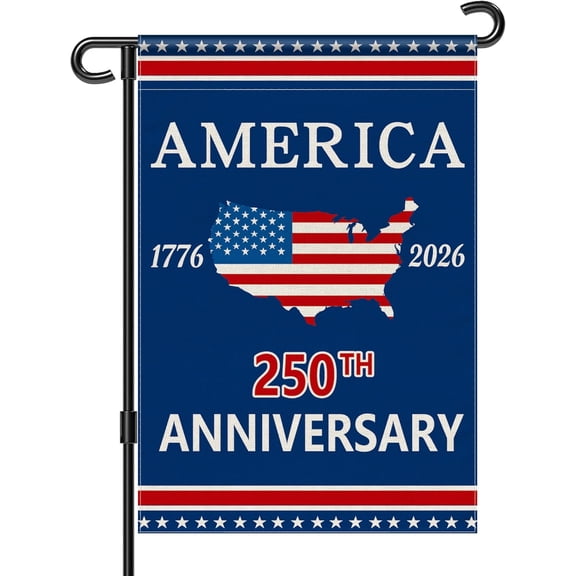250 Anniversary Garden Flag, America 250th Anniversary Banner USA 4th of July Patriotic Freedom Yard Sign Double-Sided Waterproof Flag 12x18 Inch