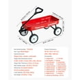 thumbnail image 4 of VEVOR Pull-Along Wagon for Kids, 39 inch Toddler Wagons, Supports up to 176 lbs, All-Terrain Wagons with Handle, Utility Wagon Cart Birthday Present for Kids Gardening Beach Camping, Red, 4 of 9