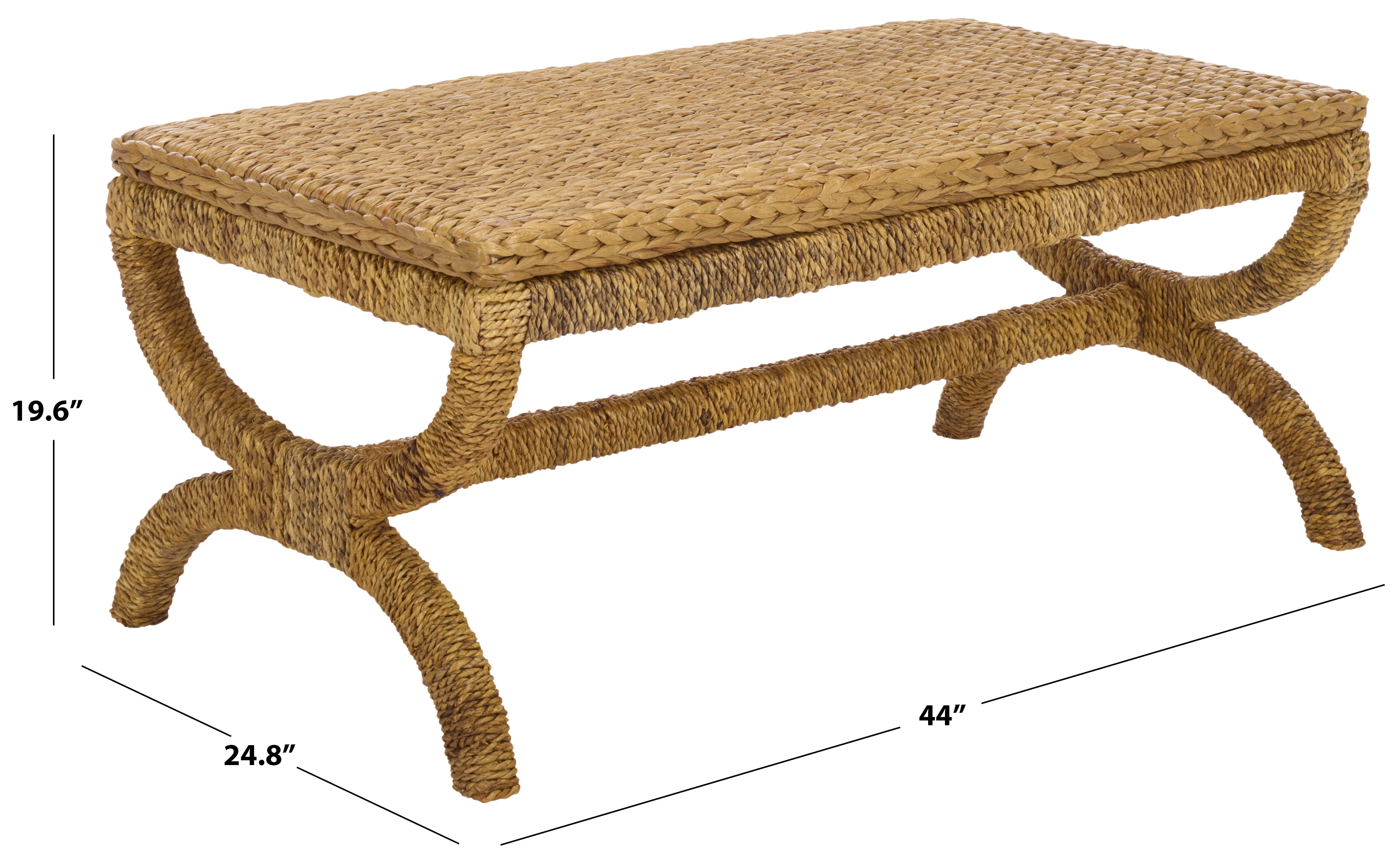 Safavieh Couture Larysa Abaca And Water Hyacinth Coffee Table, Natural