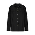thumbnail image 4 of Alun Womens Sun-Proof Collar Button down Shirts Long Sleeve Outdoor Cool Quick Dry Fishing Hiking Gardening Blouse Tops Lightweight Soft Comfortable Summer Casual Outfit Black XL, 4 of 6