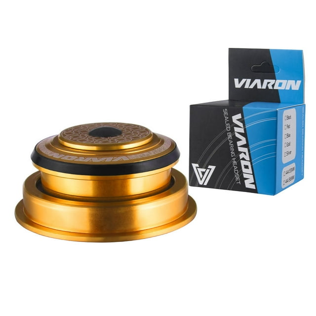 VIARON Vélo de Montagne Universel Roulement Casque Remplacement Alliage d'Aluminium Doubles Roulements Cyclisme Pièces de Rechange Or 44x56mm