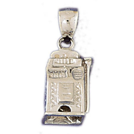 14K Yellow Gold 3D Slot Machine Pendant - 26 mm