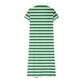 thumbnail image 4 of Womens Fashion Short Sleeve A-Line Dresses Party Summers Loose Fit Stripe Dress V Neck, 4 of 4