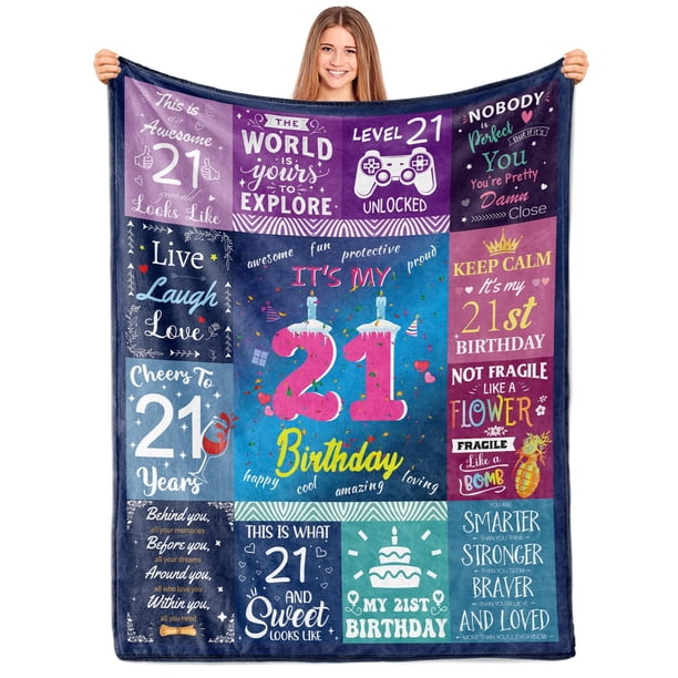 LHSHID Paready 18th Birthday Blanket Soft Flannel Throw Blanket Lightweight Cozy Birthday Blanket for Boys Girls Adults Comfortable Bed Blanket for Sofa Living Room Home Camping Couch 60x80in