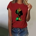 thumbnail image 2 of DDAPJ pyju African American Women Black Month History T-shirts Cool Black Ladies Short Sleeve Crewneck Tee Tops Inspiring Future Shirt Wine S, 2 of 5