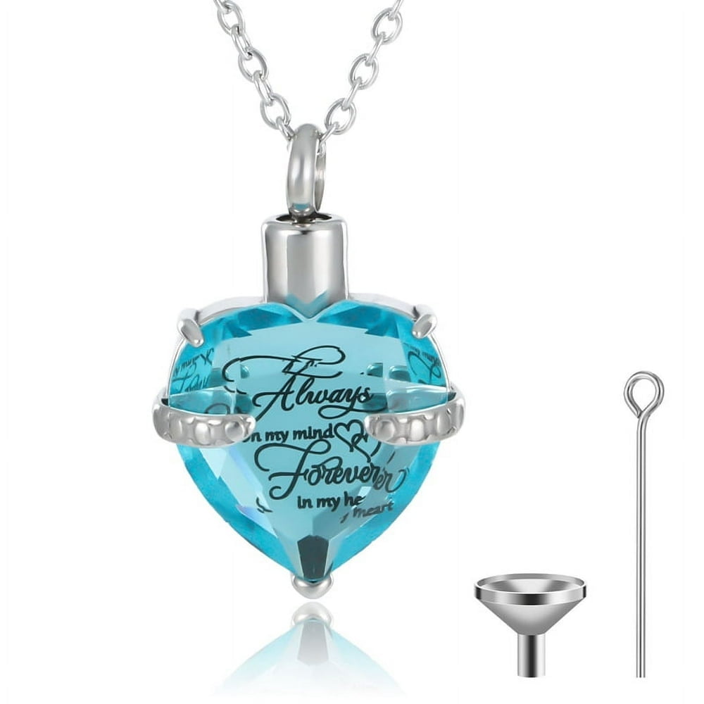 Cremation Heart Shape Urn Necklace for Ashes Stainless Steel Ashes