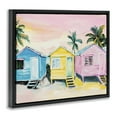 thumbnail image 3 of Stupell Industries Pastel Tropical Beach Cabins Landscape & Nature Painting Black Floater Framed Canvas Art Print Wall Art, 25 x 31, 3 of 9