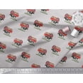 thumbnail image 2 of Soimoi Gray Poly Georgette Fabric Barn & Cow Farm Print Fabric by Yard 42 Inch Wide, 2 of 3