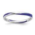 thumbnail image 1 of 925 Sterling Silver Stackable Expressions Twisted Blue Enameled Ring Size: 5; for Adults and Teens; for Women and Men, 1 of 5
