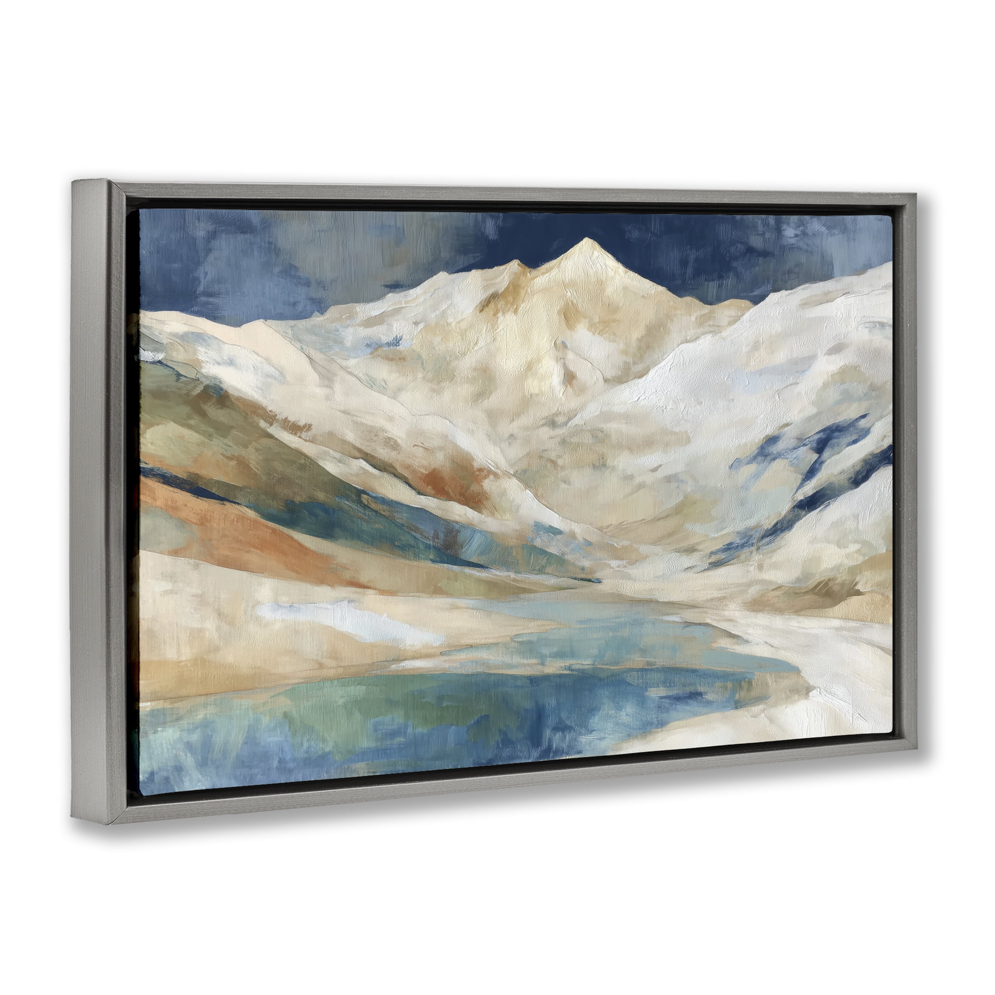 Stupell Industries Glacial Valley in Alaska Range Gray Framed Floater Canvas Wall Art, design by Chromatic Storm Studio