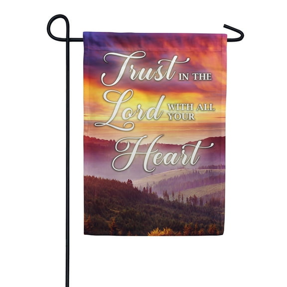 America Forever Bible Verse Garden Flag - 12.5 x 18 inch - Proverbs 3:5-6 Trust in the Lord - Christian Quotes Religious Double Sided Outdoor Yard Decorative Inspirational Faith Flag