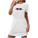 thumbnail image 2 of Camisón corto de San Valentín para mujer, talla grande, estampado en el pecho, cuello redondo, manga corta, 2 of 3