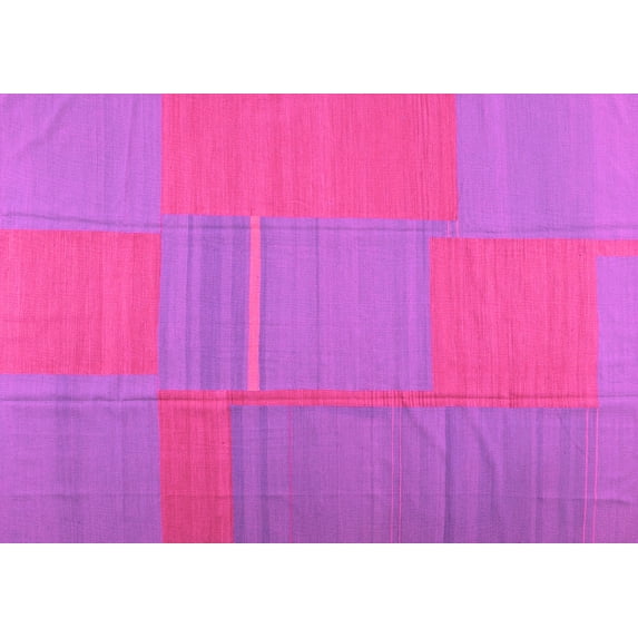 Ahgly Company Indoor Rectangle Abstract Pink Contemporary Area Rugs, 7' x 9'