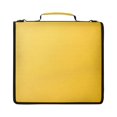 thumbnail image 2 of Yellow Printed Zipper Binder with Handle&Shoulder Strap 2 inch 3 Ring 500+300 Sheet Capacity File Folder Organizer, 2 of 8