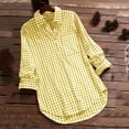 thumbnail image 6 of Plaid Collared Long Sleeve Button Down Shirt for Women Comfortable Linen Blend Casual Tops, 6 of 6