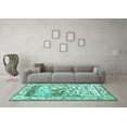 thumbnail image 3 of Ahgly Company Machine Washable Indoor Rectangle Animal Turquoise Blue Traditional Area Rugs, 8' x 12', 3 of 4