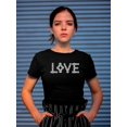 thumbnail image 2 of Love Strips Art Text    Shaped T-Shirt Women -Image by Shutterstock, Female 3X-Large, 2 of 4