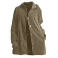 thumbnail image 2 of Enjoytime Jackets for Women Corduroy Solid Color Long Sleeve Hooded Coats Lightweight Fall Fashion Casual Outerwear 2025 Winter Clothes, 2 of 7