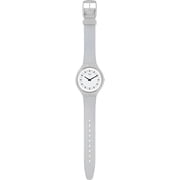 Swatch SVUM102 Unisex Skin Skinstructur White Dial Strap Watch