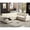 Beige, variant on 110.75" Modular Sofa with Chaise Storage Compartment / Store Books and Items Conveniently