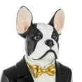 thumbnail image 4 of 26" x 64" White Resin Floor Waiter Dog Sculpture with Gold Bow Tie and Plate, by DecMode, 4 of 9